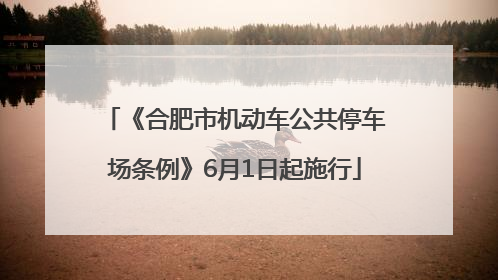 《合肥市机动车公共停车场条例》6月1日起施行