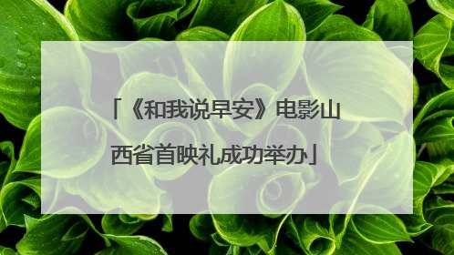 《和我说早安》电影山西省首映礼成功举办