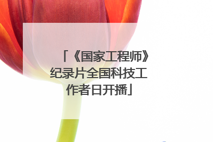 《国家工程师》纪录片全国科技工作者日开播