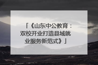 《山东中公教育：双校开业打造县域就业服务新范式》