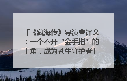 《藏海传》导演曹译文：一个不开“金手指”的主角，成为苍生守护者