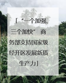 “一个加强、三个加快” 商务部支持国家级经开区发展新质生产力