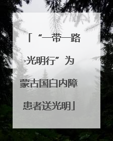 “一带一路·光明行”为蒙古国白内障患者送光明