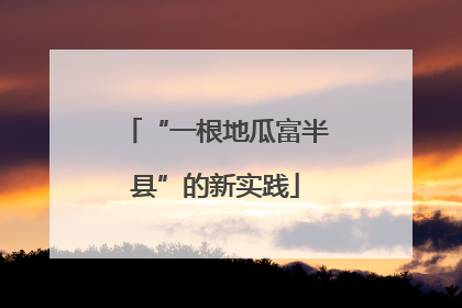 “一根地瓜富半县”的新实践