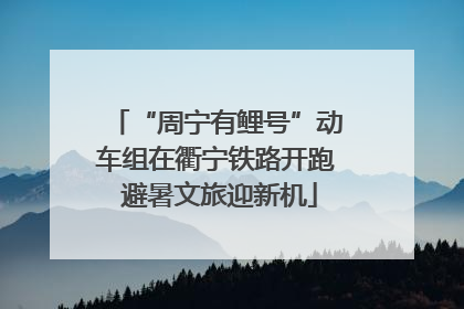 “周宁有鲤号”动车组在衢宁铁路开跑 避暑文旅迎新机