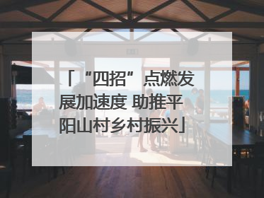 “四招”点燃发展加速度 助推平阳山村乡村振兴