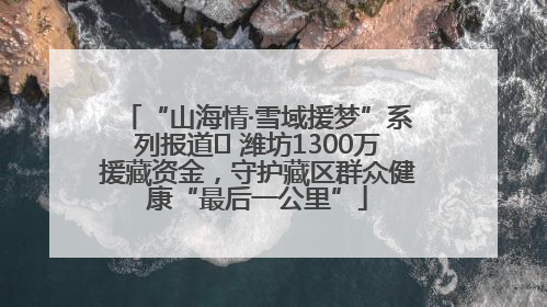 “山海情·雪域援梦”系列报道⑪ 潍坊1300万援藏资金，守护藏区群众健康“最后一公里”