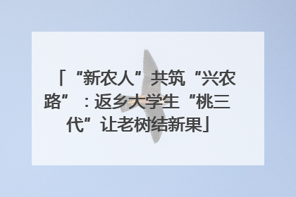 “新农人”共筑“兴农路”：返乡大学生“桃三代”让老树结新果