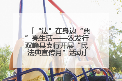 “法”在身边“典”亮生活——农发行双峰县支行开展“民法典宣传月”活动
