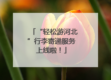 “轻松游河北”行李寄递服务上线啦！