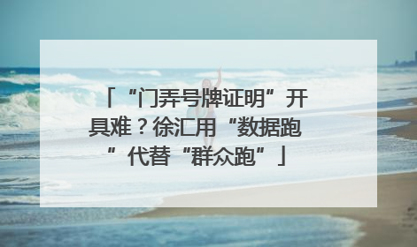 “门弄号牌证明”开具难？徐汇用“数据跑”代替“群众跑”