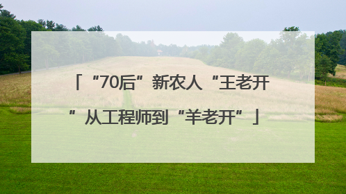 “70后”新农人“王老开”从工程师到“羊老开”