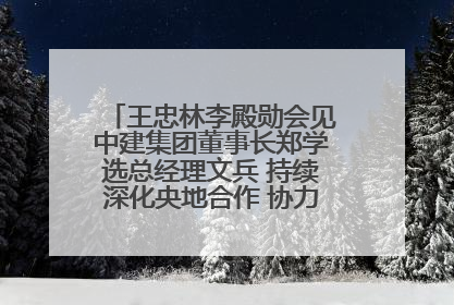 王忠林李殿勋会见中建集团董事长郑学选总经理文兵 持续深化央地合作 协力推动支点建设