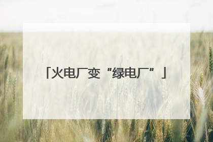 火电厂变“绿电厂”