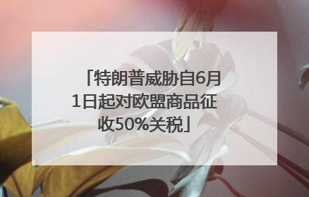特朗普威胁自6月1日起对欧盟商品征收50%关税