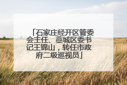 石家庄经开区管委会主任、藁城区委书记王锦山，转任市政府二级巡视员