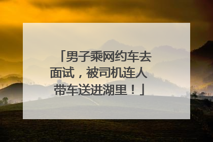 男子乘网约车去面试，被司机连人带车送进湖里！