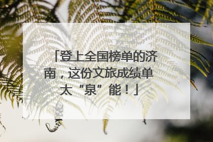 登上全国榜单的济南，这份文旅成绩单太“泉”能！