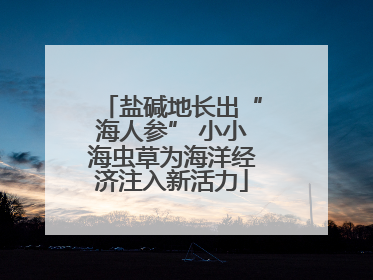 盐碱地长出“海人参” 小小海虫草为海洋经济注入新活力