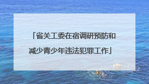省关工委在宿调研预防和减少青少年违法犯罪工作