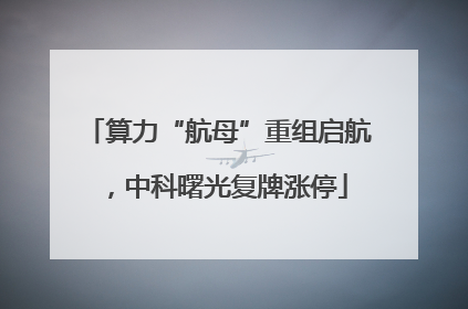 算力“航母”重组启航，中科曙光复牌涨停