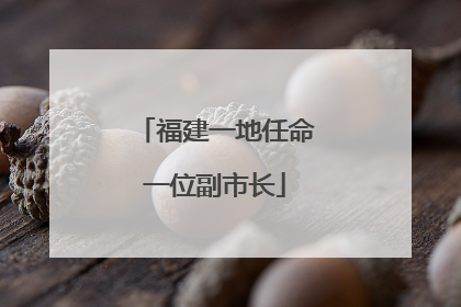 福建一地任命一位副市长