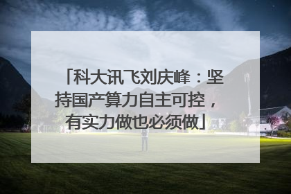 科大讯飞刘庆峰：坚持国产算力自主可控，有实力做也必须做