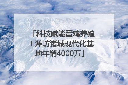 科技赋能蛋鸡养殖！潍坊诸城现代化基地年销4000万
