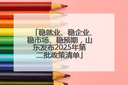 稳就业、稳企业、稳市场、稳预期，山东发布2025年第二批政策清单