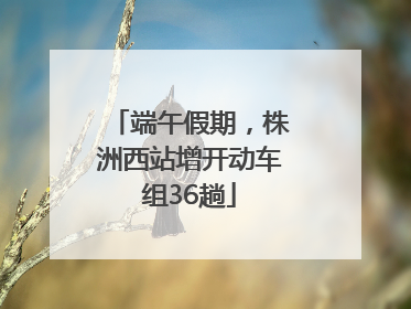 端午假期，株洲西站增开动车组36趟