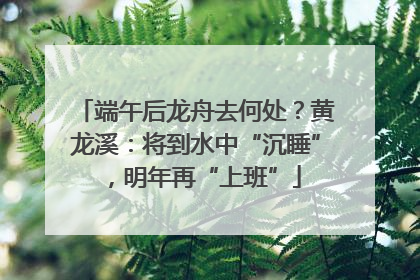 端午后龙舟去何处？黄龙溪：将到水中“沉睡”，明年再“上班”