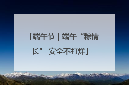 端午节｜端午“粽情长” 安全不打烊