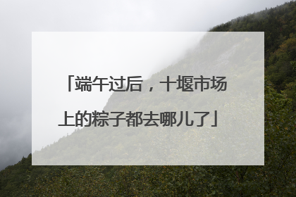 端午过后，十堰市场上的粽子都去哪儿了
