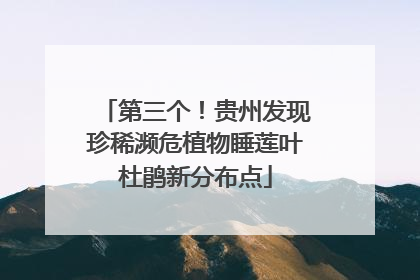 第三个！贵州发现珍稀濒危植物睡莲叶杜鹃新分布点