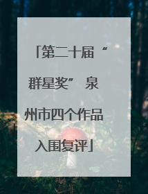 第二十届“群星奖” 泉州市四个作品入围复评