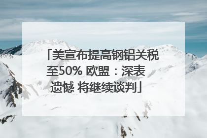 美宣布提高钢铝关税至50% 欧盟：深表遗憾 将继续谈判
