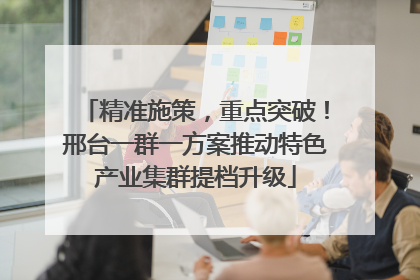 精准施策，重点突破！邢台一群一方案推动特色产业集群提档升级