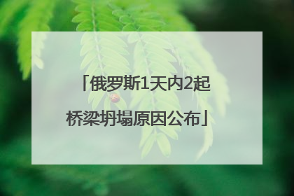 俄罗斯1天内2起桥梁坍塌原因公布