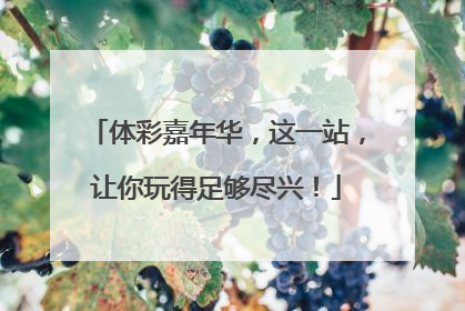 体彩嘉年华，这一站，让你玩得足够尽兴！
