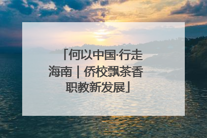 何以中国·行走海南｜侨校飘茶香 职教新发展