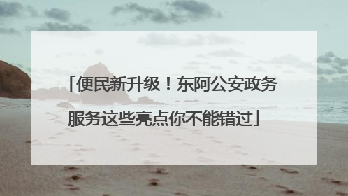 便民新升级！东阿公安政务服务这些亮点你不能错过