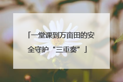 一堂课到万亩田的安全守护“三重奏”