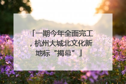 一期今年全面完工，杭州大城北文化新地标“揭幕”