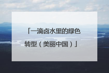 一滴卤水里的绿色转型（美丽中国）