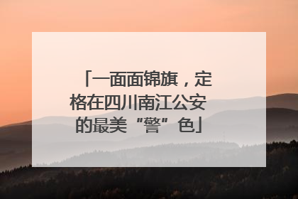 一面面锦旗，定格在四川南江公安的最美“警”色