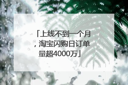 上线不到一个月，淘宝闪购日订单量超4000万