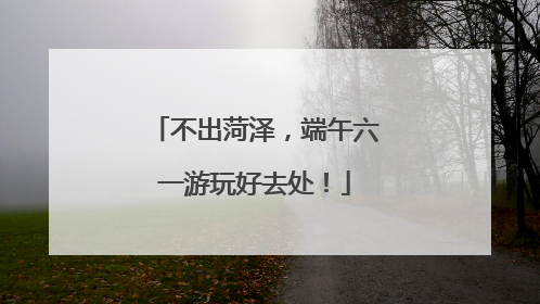 不出菏泽，端午六一游玩好去处！