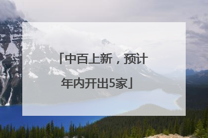 中百上新，预计年内开出5家