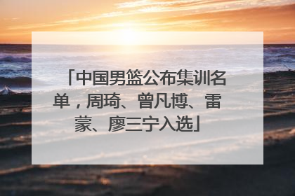 中国男篮公布集训名单，周琦、曾凡博、雷蒙、廖三宁入选