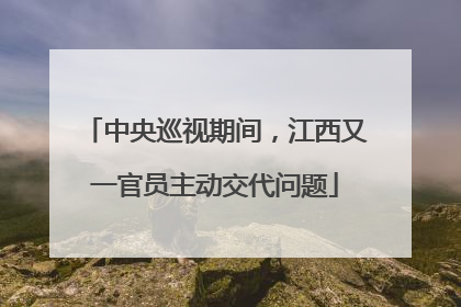中央巡视期间，江西又一官员主动交代问题